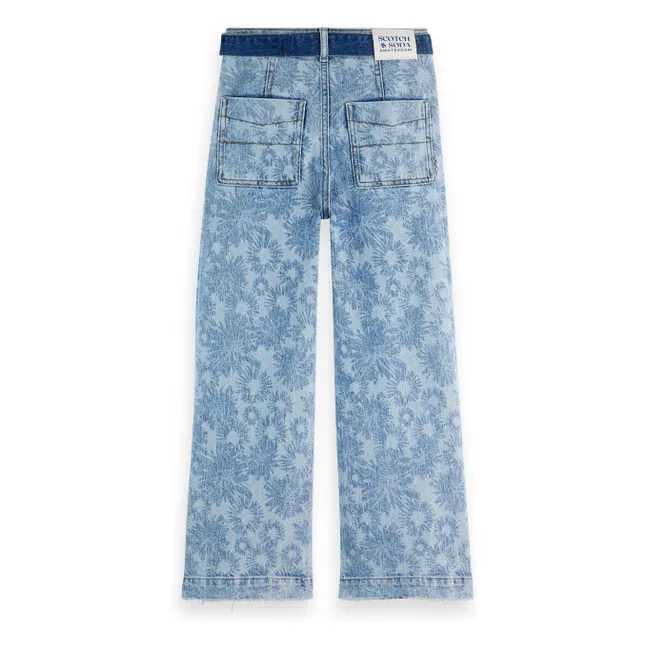 Floral Flare Jeans | Blue