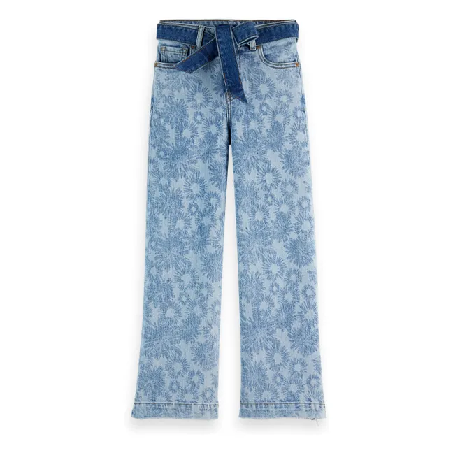 Floral Flare Jeans | Blue