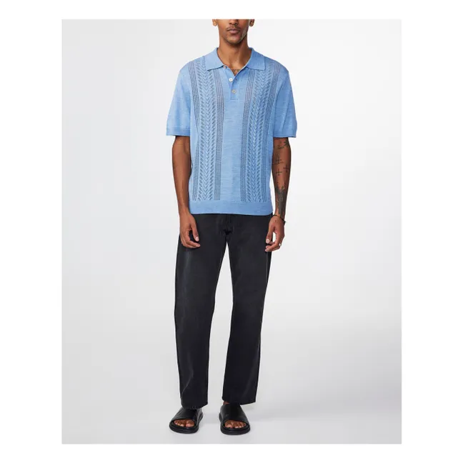 Polo-Shirt Thor Wolle | Hellblau
