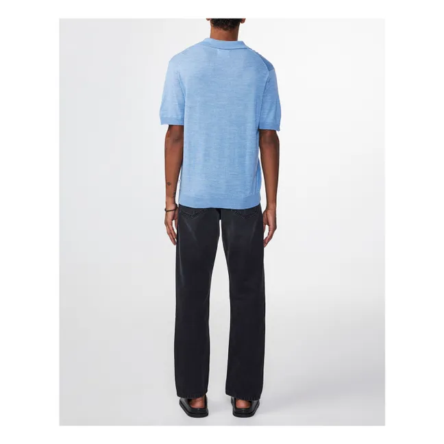 Polo-Shirt Thor Wolle | Hellblau