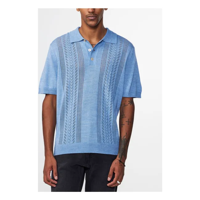 Polo-Shirt Thor Wolle | Hellblau