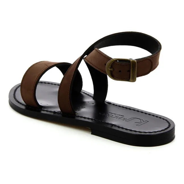 Calfat Nubuck Sandalen | Braun