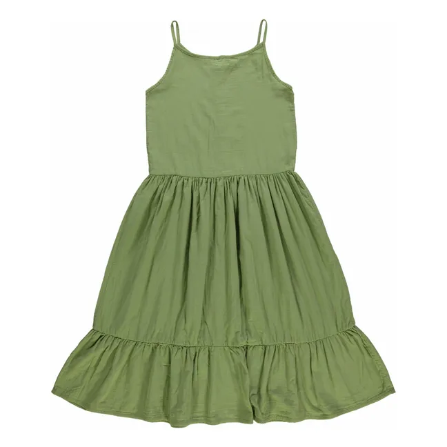 Vestido de gasa de algodón doble Celosie - Colección Femenina | Verde