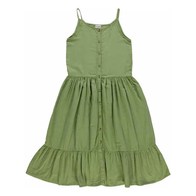 Vestido de gasa de algodón doble Celosie - Colección Femenina | Verde