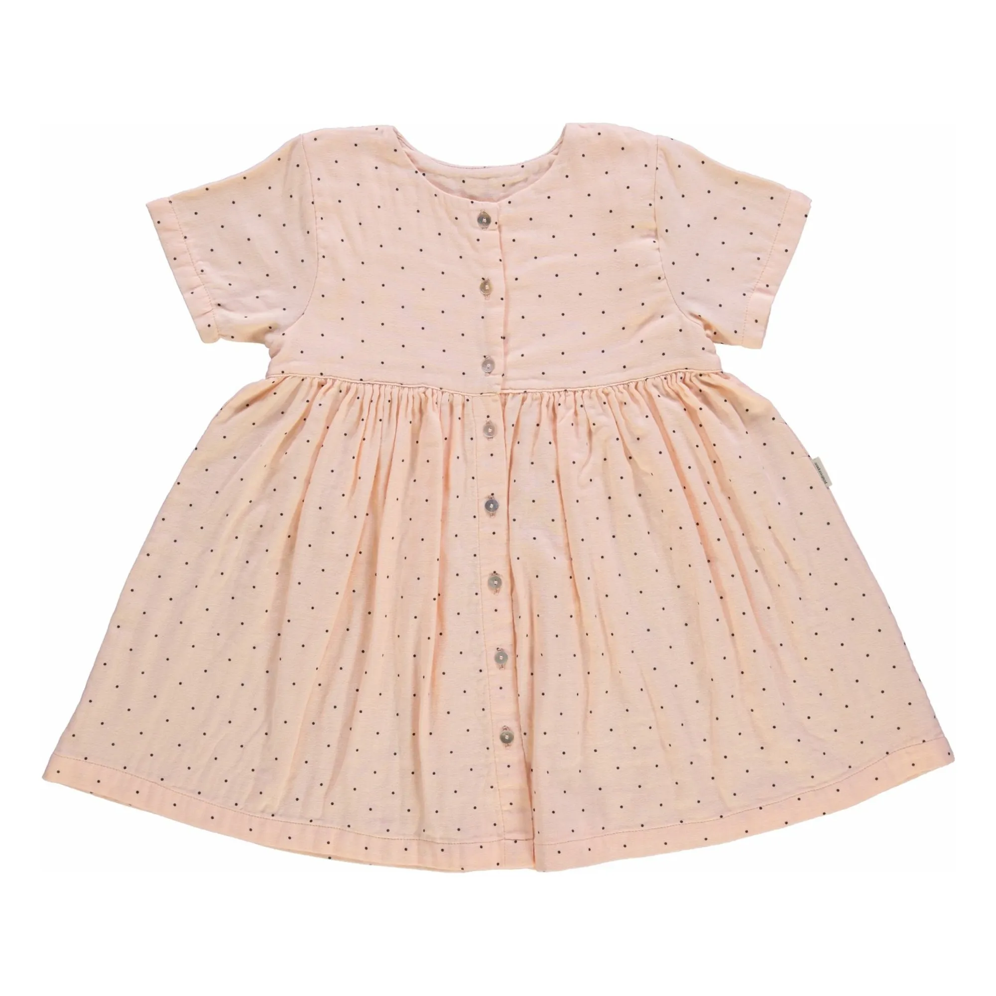 Poudre Organic Pink Guarana Pois Double Gauze Organic Cotton Dress