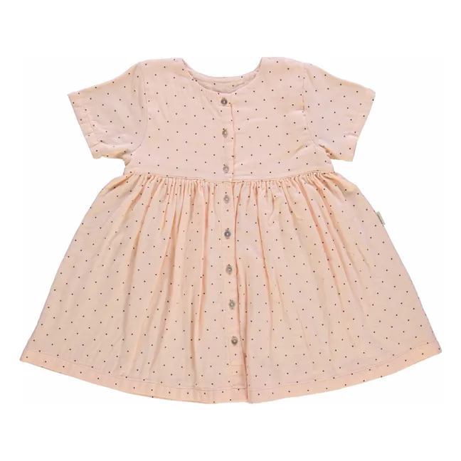 Vestido de doble gasa de algodón ecológico Guarana Pois | Rosa