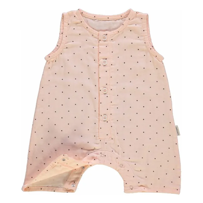 Combishort Poivre Pois Double Gaze de Coton Bio | Rose