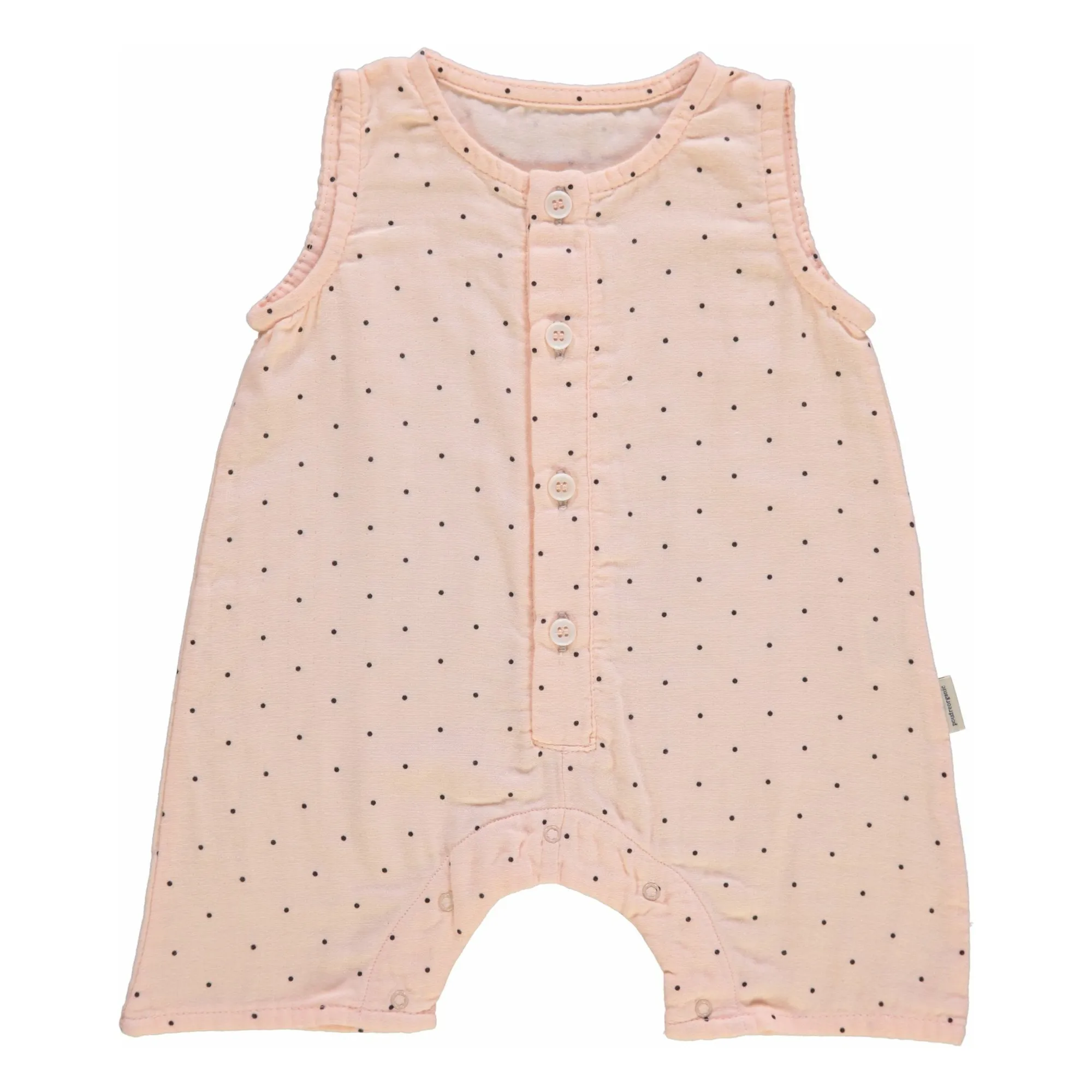 Poudre Organic Pink Pea Pea Combishort Double Organic Cotton Gauze