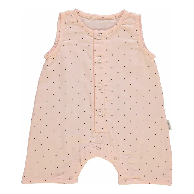 Combishort Poivre Pois Double Gaze de Coton Bio | Rose