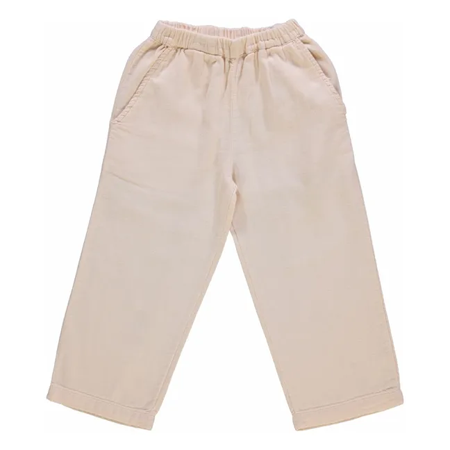 Pantaloni in cotone biologico a doppia garza Pomelos | Rose poudré