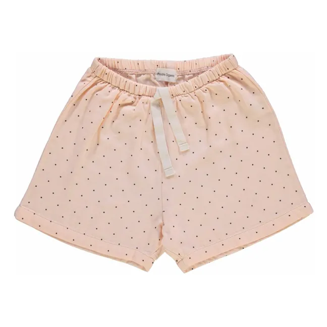 Short Hortensia Pois Double Gaze de Coton Bio | Rose