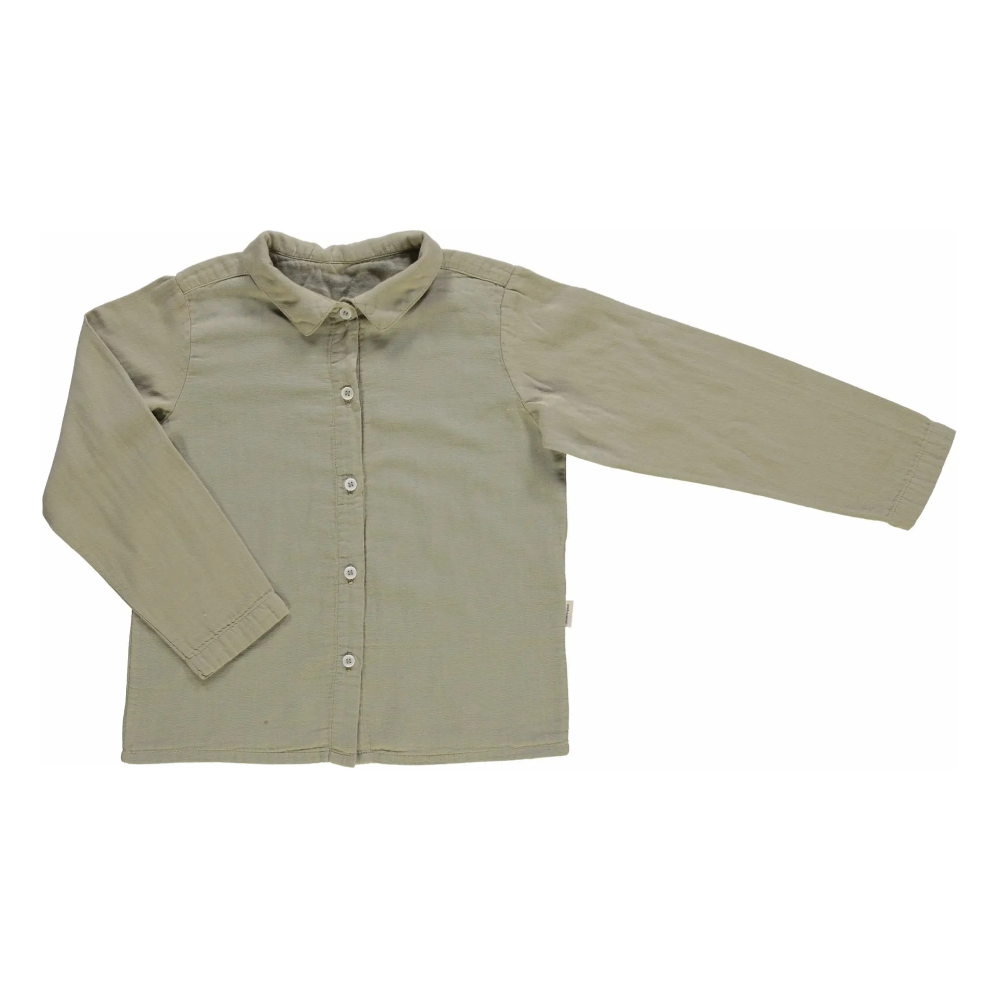Poudre Organic Khaki Belladonna Double Gauze Organic Cotton Blouse
