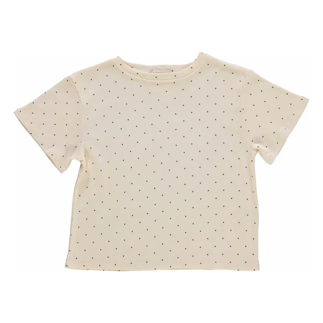 T-shirt Orgeat Pois Coton Bio | Beige