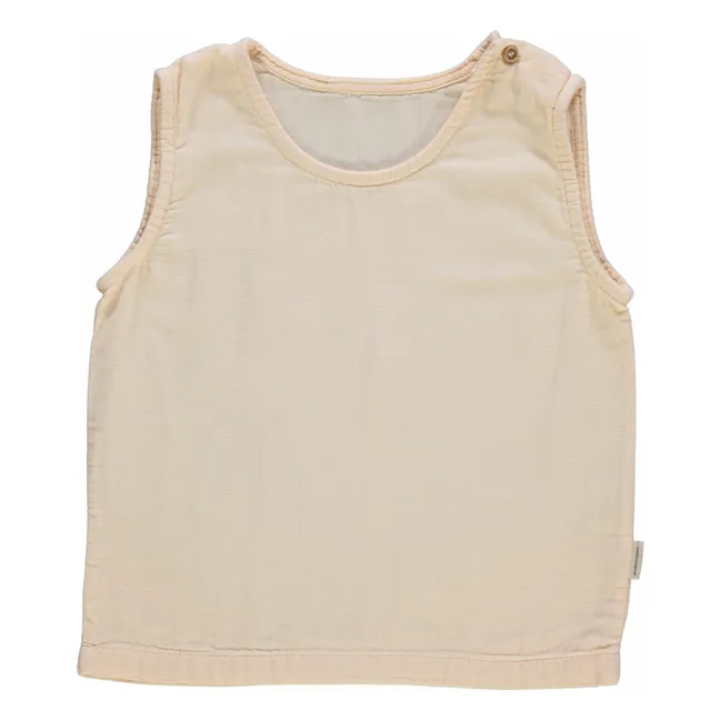 Ceylon-Top mit doppelter Gaze aus Bio-Baumwolle | Beige