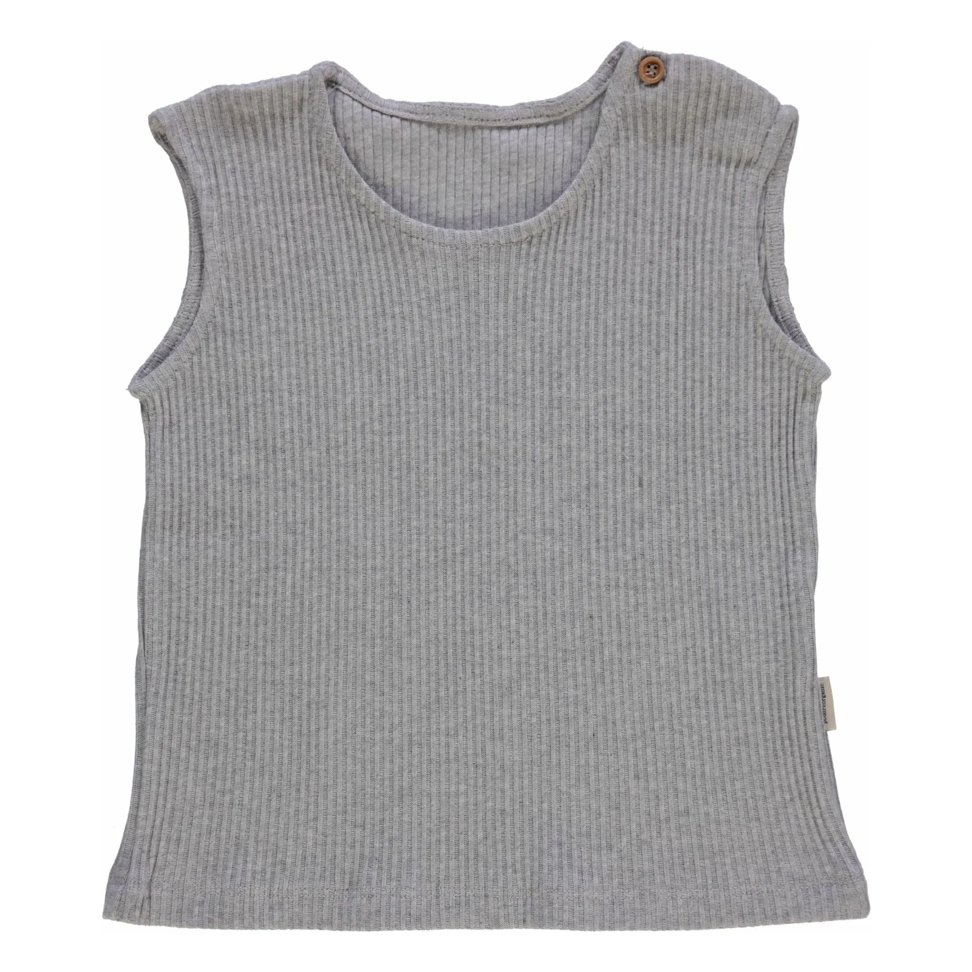 Poudre Organic Unisex Heather Grey Ceylon Ribbed Organic Cotton Tank Top