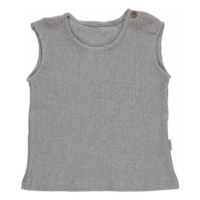 Débardeur Ceylan Côtelé Coton Bio | Gris chiné