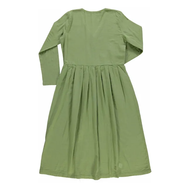 Vestido de gasa de algodón doble Ipomée - Colección Femenina | Verde