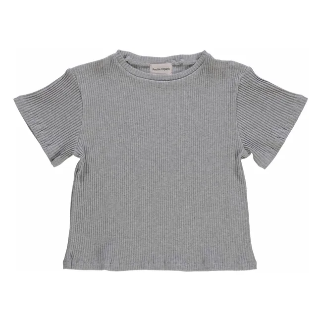 T-shirt Côtelé Orgeat - Collection Femme | Gris chiné clair