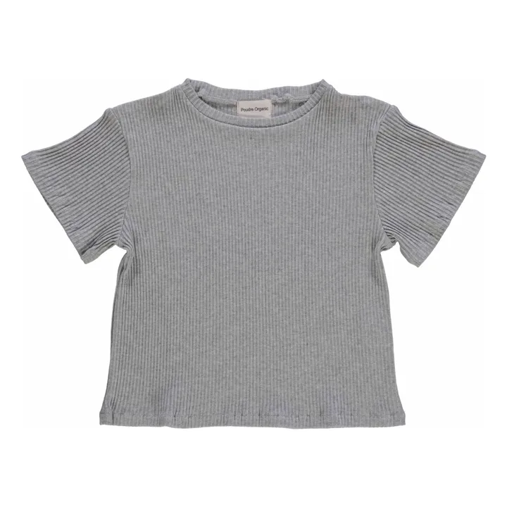 T-shirt Côtelé Orgeat - Collection Femme | Gris chiné clair- Image produit n°0