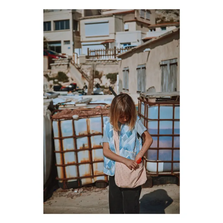 Veste Sans Manches Cercis Patchwork Coton Bio - Collection Femme | Bleu- Image produit n°2