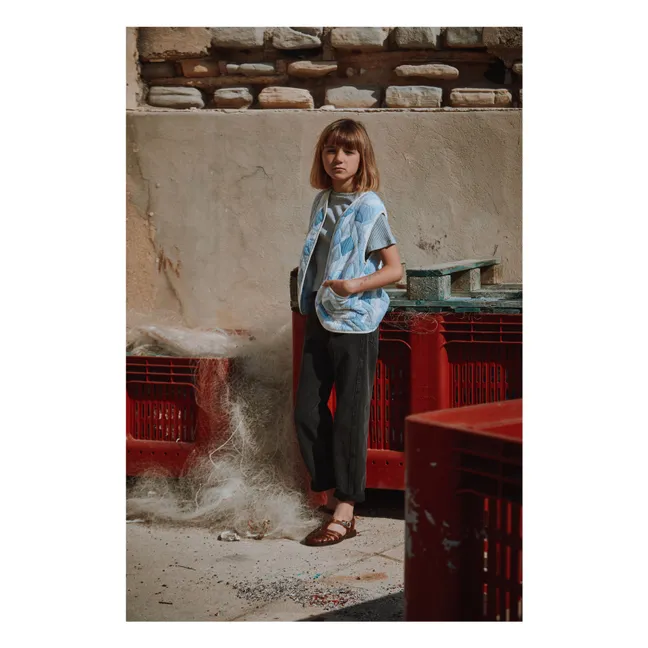 Veste Sans Manches Cercis Patchwork Coton Bio - Collection Femme | Bleu
