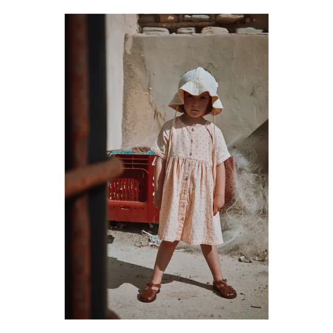 Peony Hat Double Organic Cotton Gauze | Powder pink