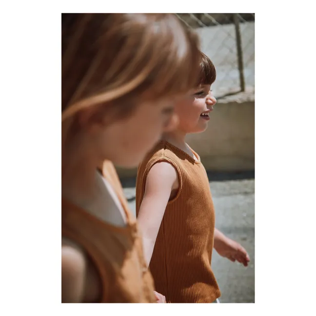 Débardeur Dille Double Gaze de Coton Bio | Marron