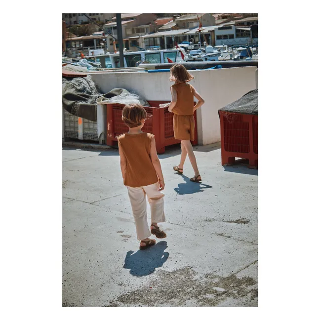 Débardeur Dille Double Gaze de Coton Bio | Marron