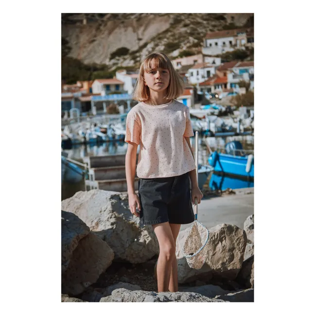 T-shirt Orgeat Pois Coton Bio | Rose poudré