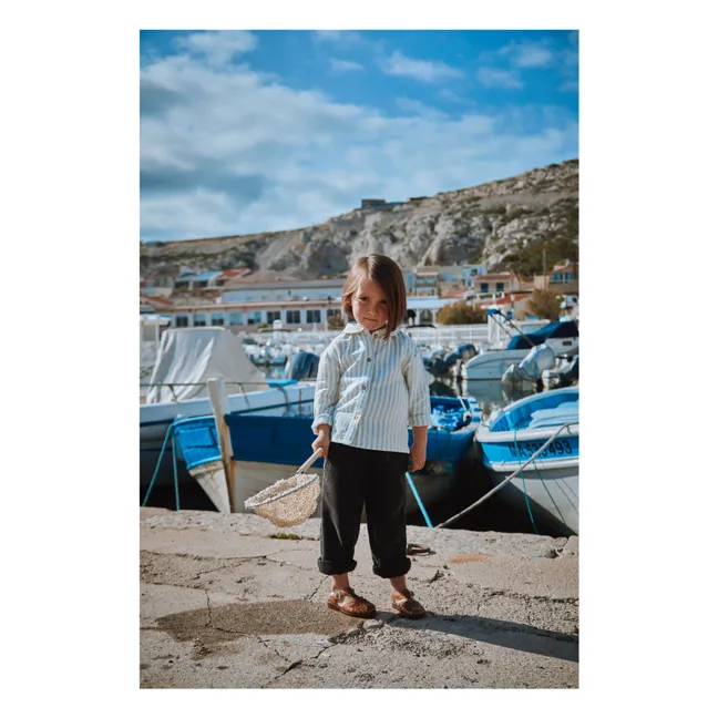 Blouse Bambou Rayée Coton Bio | Blu