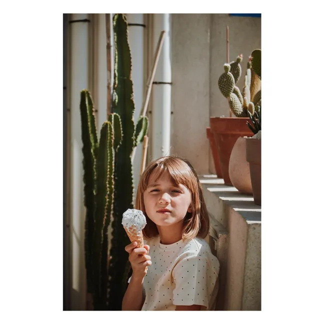 T-shirt Orgeat Pois Coton Bio | Beige