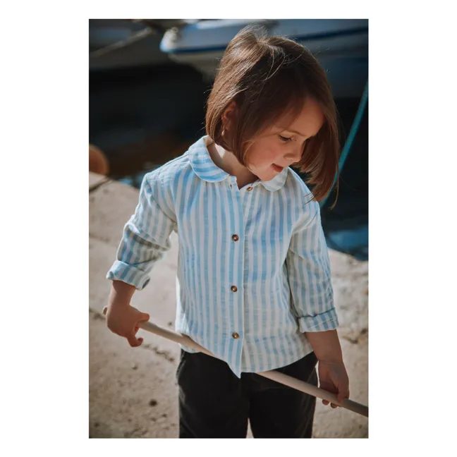 Blouse Bambou Rayée Coton Bio | Blu