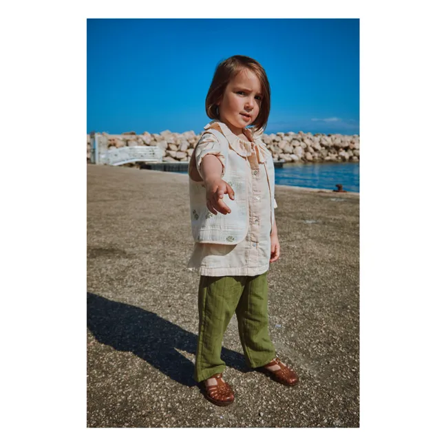 Chaqueta sin mangas de algodón ecológico Calyspo | Beige