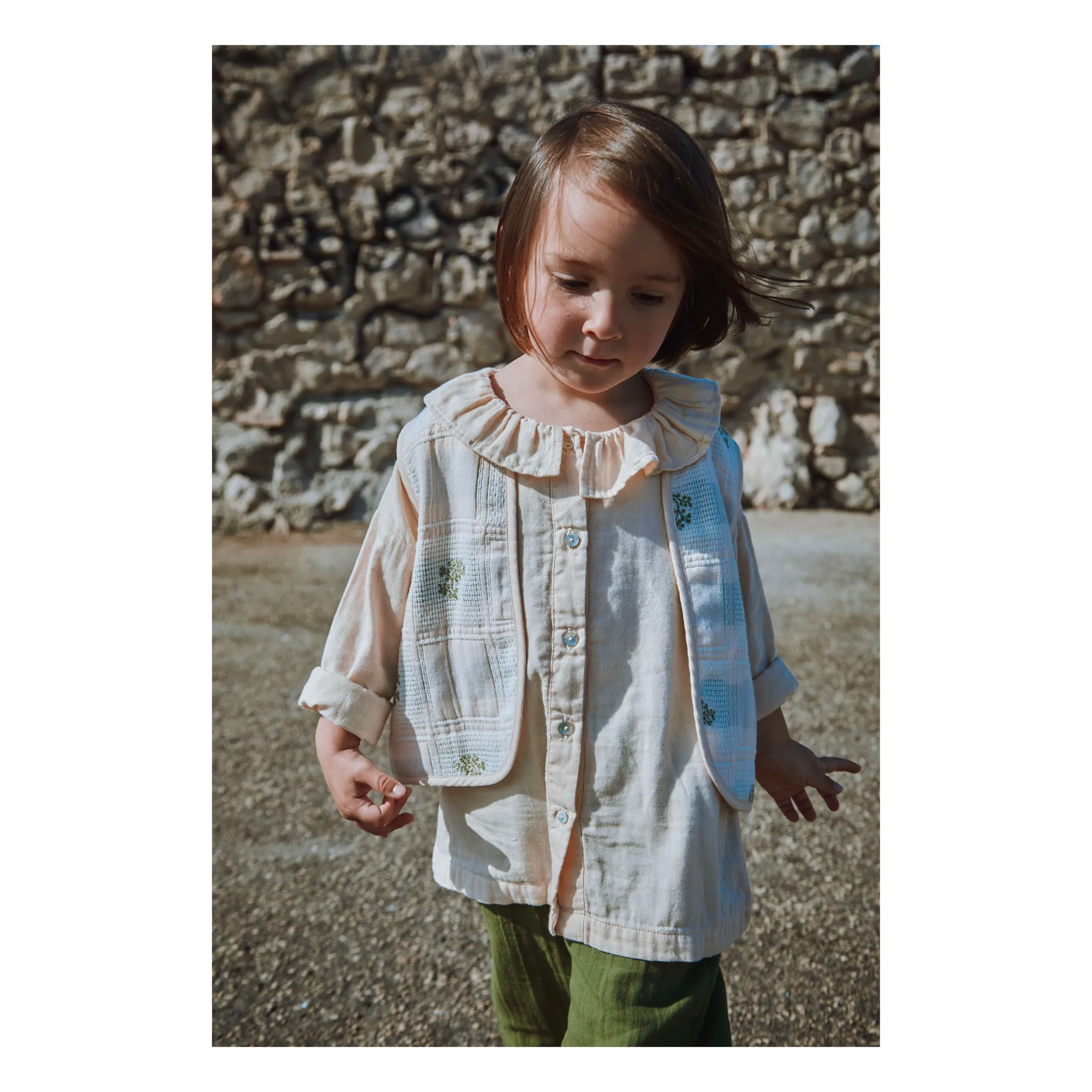Poudre Organic Beige Calyspo Organic Cotton Sleeveless Jacket