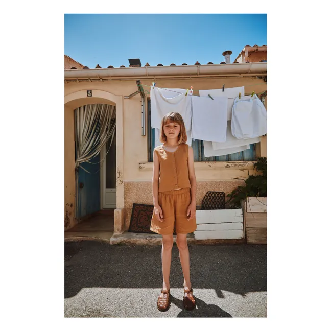 Short Gui Double Gaze de Coton Bio | Marron