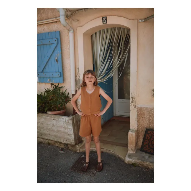 Short Gui Double Gaze de Coton Bio | Marron