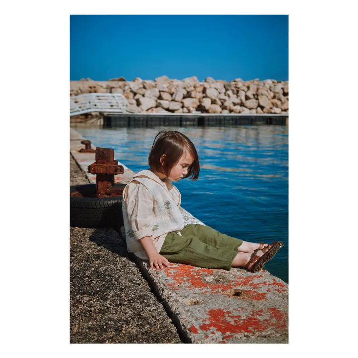 Pantalon Adiante Double Gaze de Coton Bio | Vert kaki- Image produit n°2