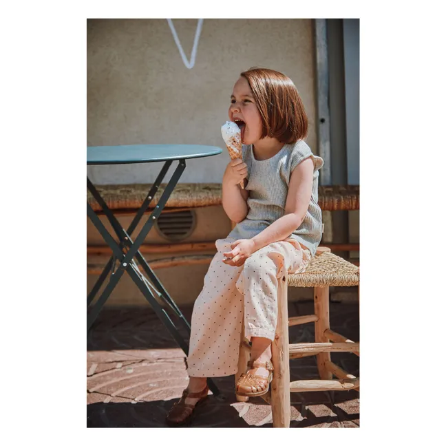 Pantaloni in cotone biologico a doppia garza Pomelos | Rose poudré