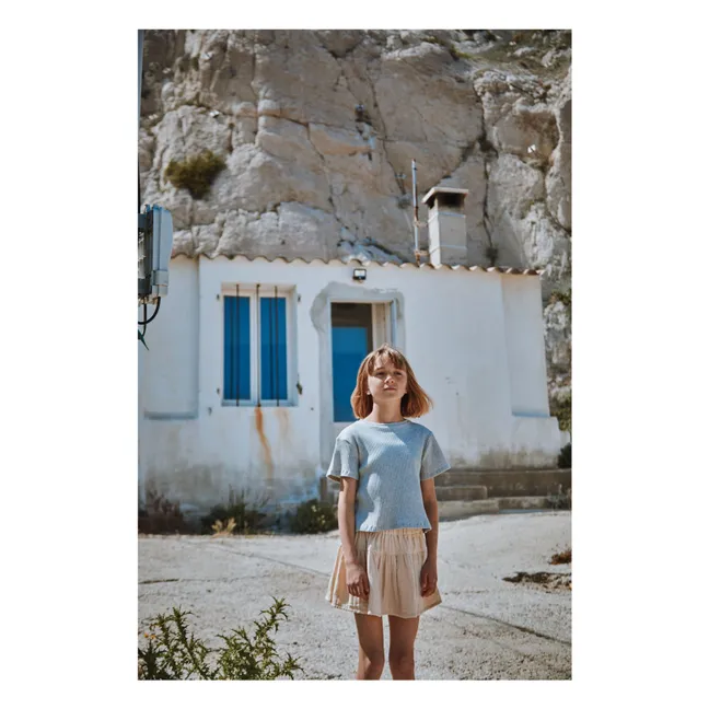 Jupe Myosotis Double Gaze de Coton Bio | Rose poudré