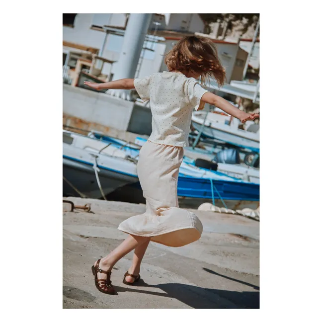 Falda Nemesis de doble gasa de algodón orgánico | Beige
