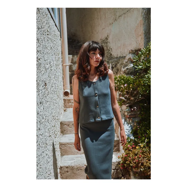 Débardeur Côtelé Dille - Collection Femme | Noir- Image produit n°1