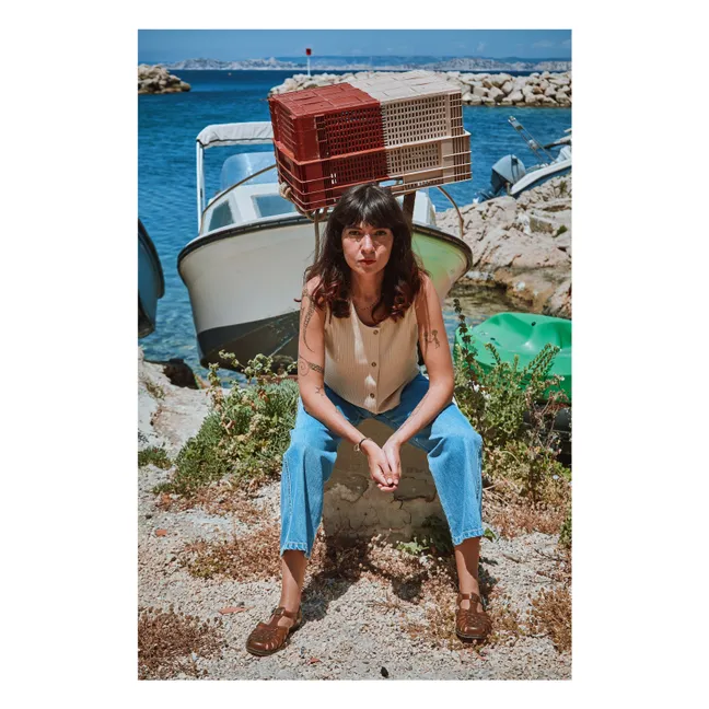 Débardeur Côtelé Dille - Collection Femme | Beige