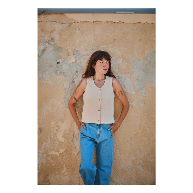 Débardeur Côtelé Dille - Collection Femme | Beige