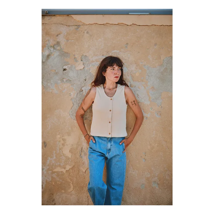 Débardeur Côtelé Dille - Collection Femme | Beige- Image produit n°1