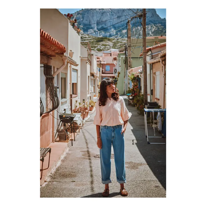 Blouse Onagre Double Gaze de Coton - Collection Femme | Rose pêche- Image produit n°1