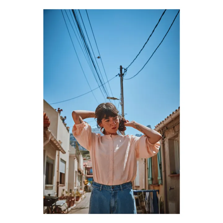 Blouse Onagre Double Gaze de Coton - Collection Femme | Rose pêche- Image produit n°0