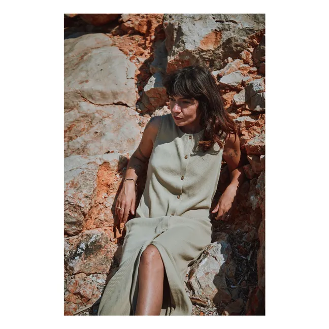Robe Côtelée Iris - Collection Femme | Vert olive