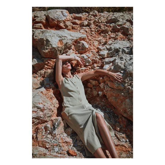 Vestido de canalé Iris - Colección Mujer | Verde oliva