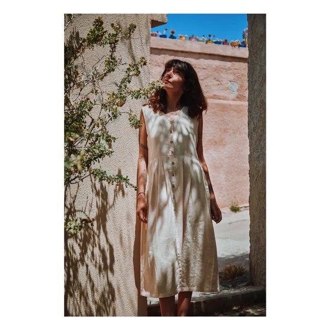 Vestido Daisy de doble gasa de algodón - Colección Mujer | Rosa empolvado