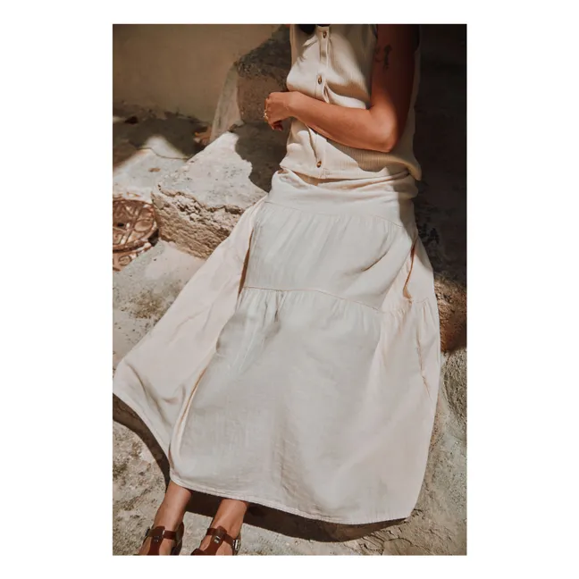 Thyme Double Cotton Gauze Skirt - Women's Collection | Powder pink